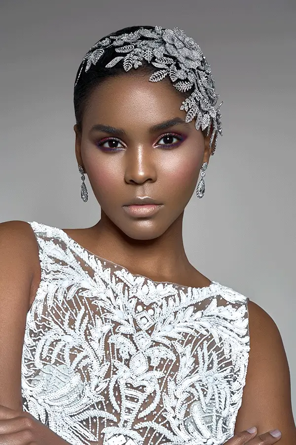 Bridal Makeup by Roque Cozzette &ndash; Crystal Headpiece Editorial Look