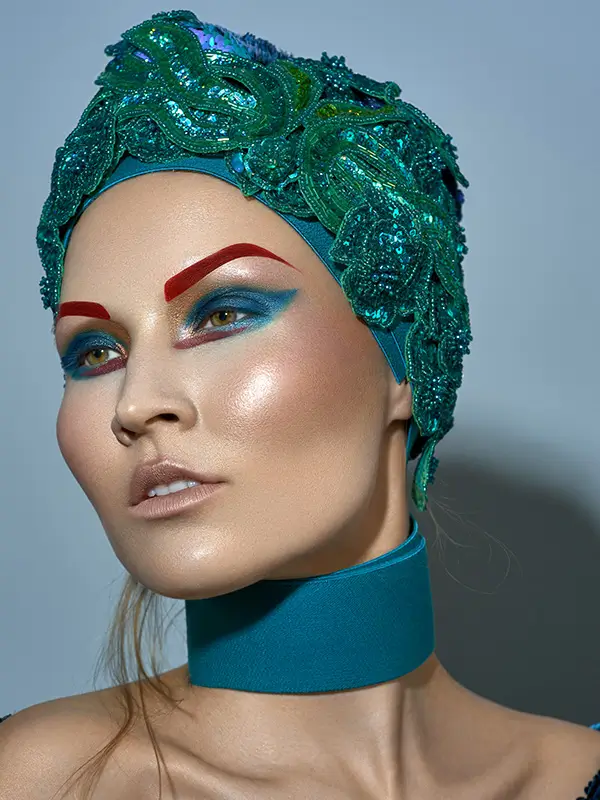 roque cozzette editorial makeup bold color avant garde